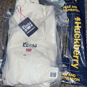 Huckberry cream colored coors Pearl snap